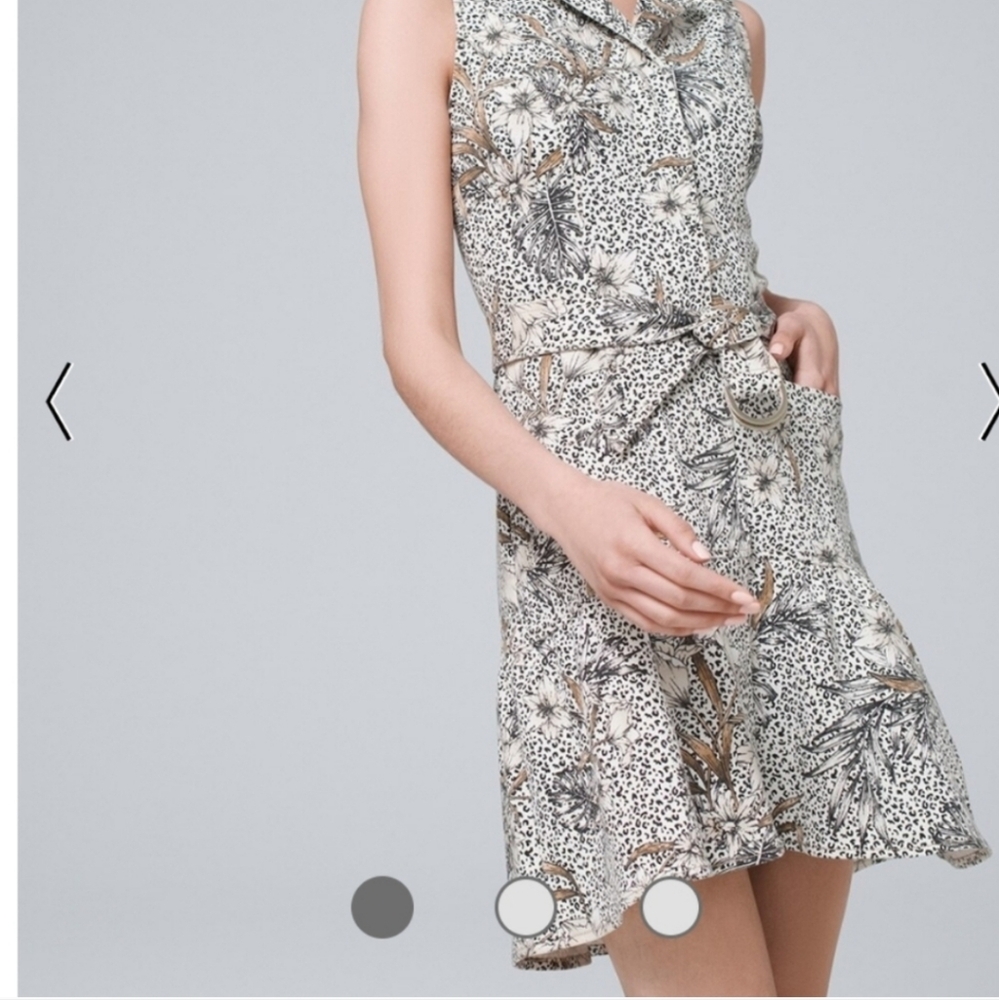 WHBM Floral / Animal Print Sleeveless Utility Dress with Belt